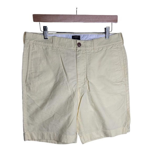 J Crew Shorts Mens 32w Yellow Sunwashed Gramercy Cotton Chino Flat Front - Picture 1 of 6